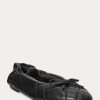 Black Women’s Ralph Lauren Quilted Lambskin Ballet Flat Shoes Black Women’s Ralph Lauren Quilted Lambskin Ballet Flat Shoes