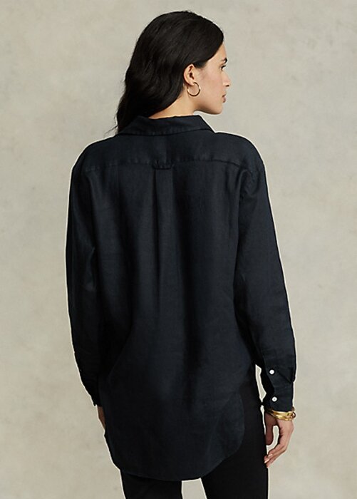 Black Women’s Ralph Lauren Relaxed Fit Linen Shirts Black Women’s Ralph Lauren Relaxed Fit Linen Shirts