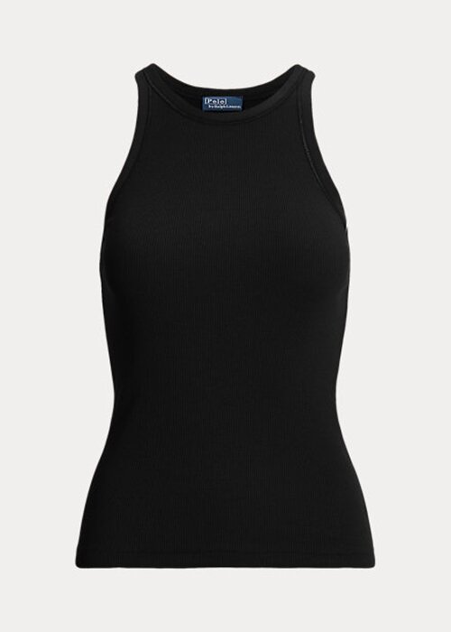 Black Women’s Ralph Lauren Ribbed Cotton Tanks Black Women’s Ralph Lauren Ribbed Cotton Tanks