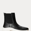Black Women’s Ralph Lauren Rylee Burnished Leather Slip-On Sneakers Black Women’s Ralph Lauren Rylee Burnished Leather Slip-On Sneakers