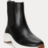Black Women’s Ralph Lauren Rylee Burnished Leather Slip-On Sneakers Black Women’s Ralph Lauren Rylee Burnished Leather Slip-On Sneakers