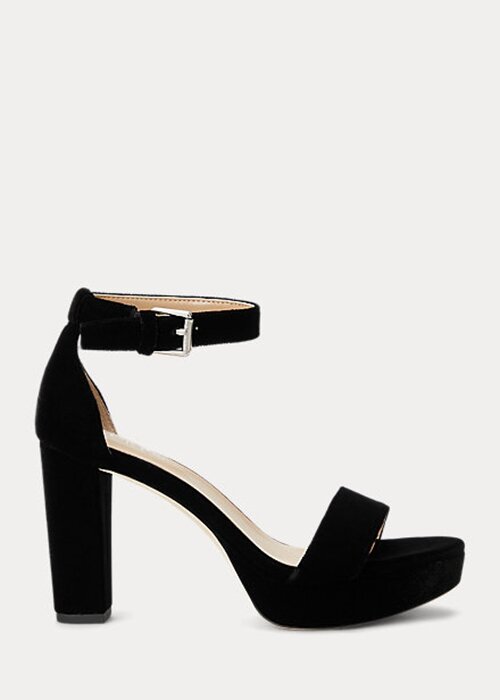 Black Women’s Ralph Lauren Sylvia Velvet Heels Black Women’s Ralph Lauren Sylvia Velvet Heels