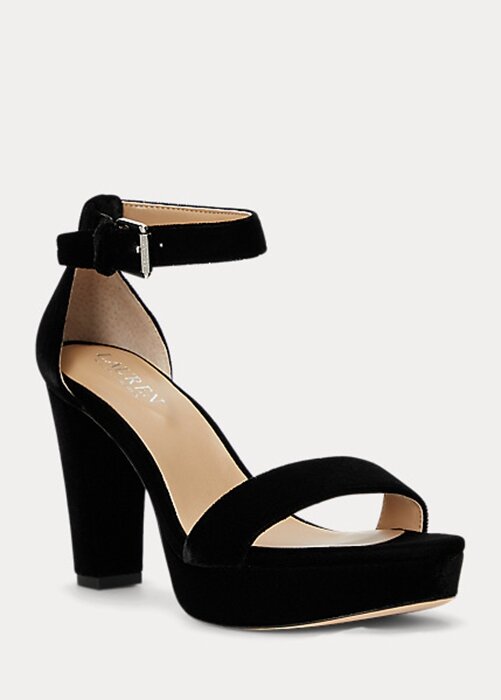 Black Women’s Ralph Lauren Sylvia Velvet Heels Black Women’s Ralph Lauren Sylvia Velvet Heels