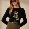 Black Women’s Ralph Lauren Utility Bear Cashmere Sweaters Black Women’s Ralph Lauren Utility Bear Cashmere Sweaters