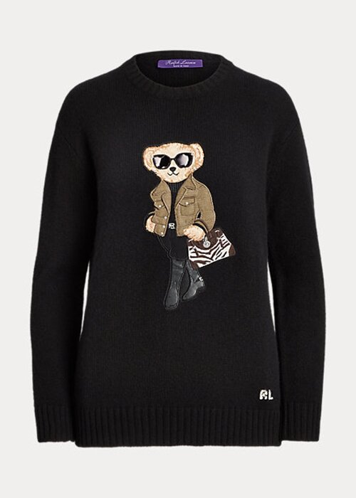 Black Women’s Ralph Lauren Utility Bear Cashmere Sweaters Black Women’s Ralph Lauren Utility Bear Cashmere Sweaters