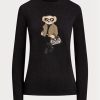 Black Women’s Ralph Lauren Utility Bear Cotton Long-sleeve T Shirts Black Women’s Ralph Lauren Utility Bear Cotton Long-sleeve T Shirts