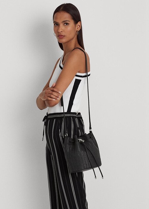 Black Women’s Ralph Lauren Woven Medium Andie Handbag Black Women’s Ralph Lauren Woven Medium Andie Handbag