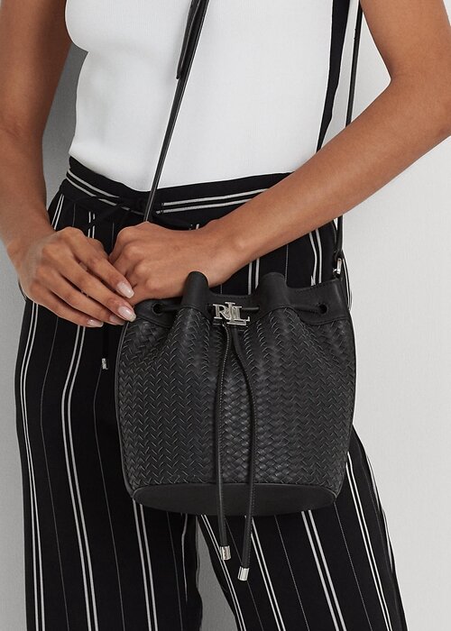 Black Women’s Ralph Lauren Woven Medium Andie Handbag Black Women’s Ralph Lauren Woven Medium Andie Handbag