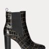 Black Women’s Ralph Lauren ylah Embossed Leatherie Boots Black Women’s Ralph Lauren ylah Embossed Leatherie Boots