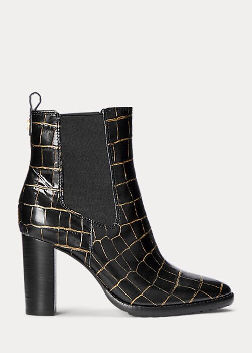 Black Women’s Ralph Lauren ylah Embossed Leatherie Boots Black Women’s Ralph Lauren ylah Embossed Leatherie Boots