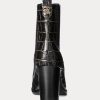 Black Women’s Ralph Lauren ylah Embossed Leatherie Boots Black Women’s Ralph Lauren ylah Embossed Leatherie Boots