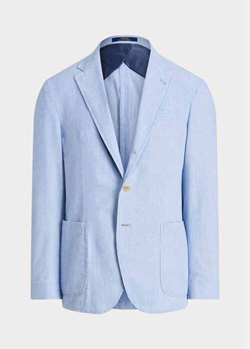 Blue Men’s Ralph Lauren Chambray Suit Blazers Blue Men’s Ralph Lauren Chambray Suit Blazers