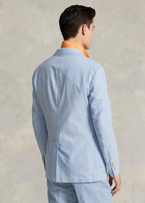 Blue Men’s Ralph Lauren Chambray Suit Blazers Blue Men’s Ralph Lauren Chambray Suit Blazers