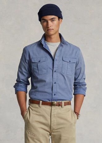 Blue Men’s Ralph Lauren Classic Fit Chino Work  Shirts
