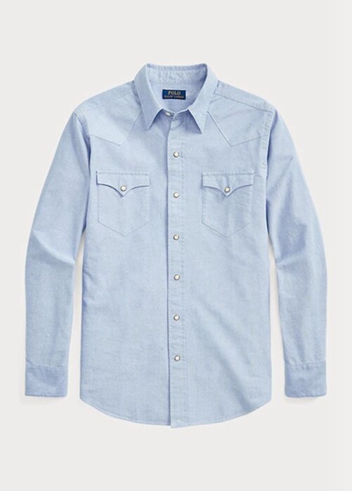 Blue Men’s Ralph Lauren Classic Fit Oxford Western Shirts Blue Men’s Ralph Lauren Classic Fit Oxford Western Shirts