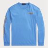 Blue Men’s Ralph Lauren Classic Fit Polo Sport Jersey T Shirts