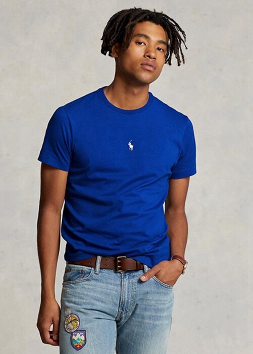 Blue Men’s Ralph Lauren Custom Slim Fit Crewneck T Shirts Blue Men’s Ralph Lauren Custom Slim Fit Crewneck T Shirts