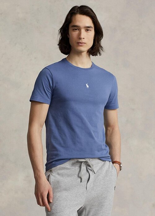 Blue Men’s Ralph Lauren Custom Slim Fit Crewneck T Shirts Blue Men’s Ralph Lauren Custom Slim Fit Crewneck T Shirts