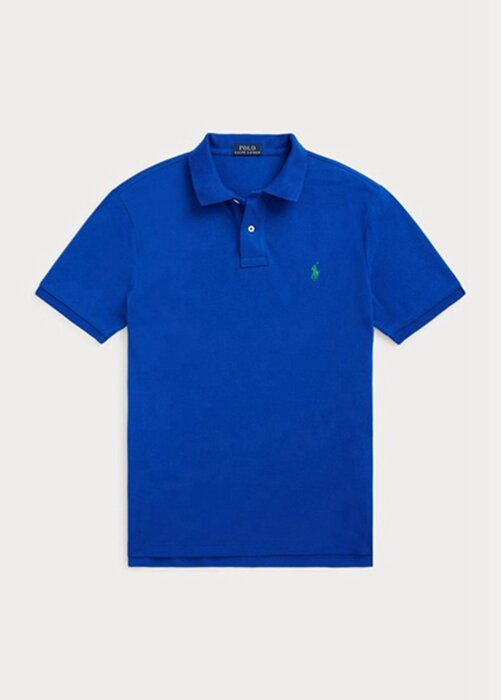 Blue Men’s Ralph Lauren Custom Slim Fit Mesh Polo Shirts Blue Men’s Ralph Lauren Custom Slim Fit Mesh Polo Shirts