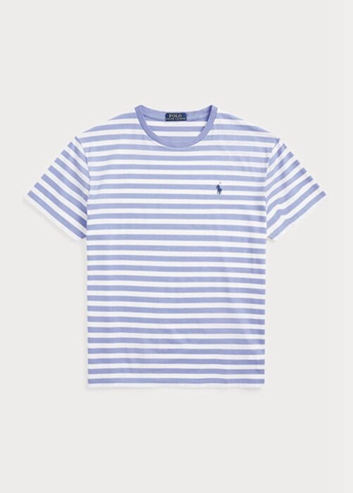 Blue Men’s Ralph Lauren Custom Slim Fit Striped Jersey T Shirts Blue Men’s Ralph Lauren Custom Slim Fit Striped Jersey T Shirts