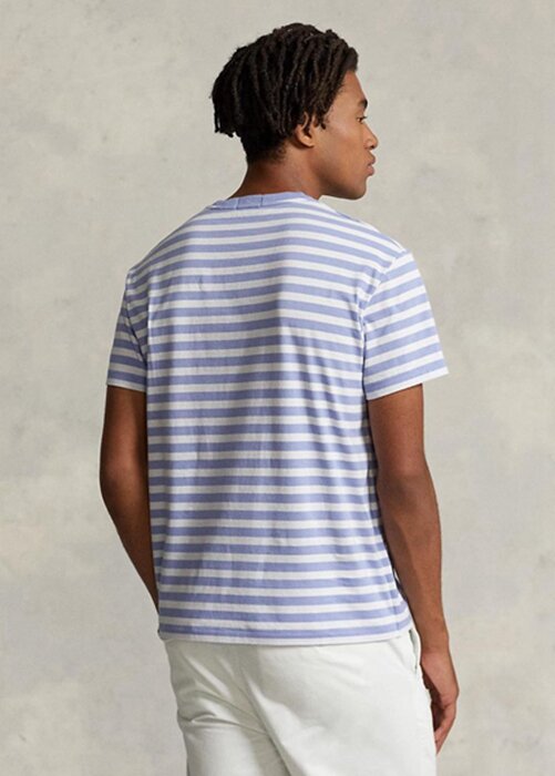 Blue Men’s Ralph Lauren Custom Slim Fit Striped Jersey T Shirts Blue Men’s Ralph Lauren Custom Slim Fit Striped Jersey T Shirts