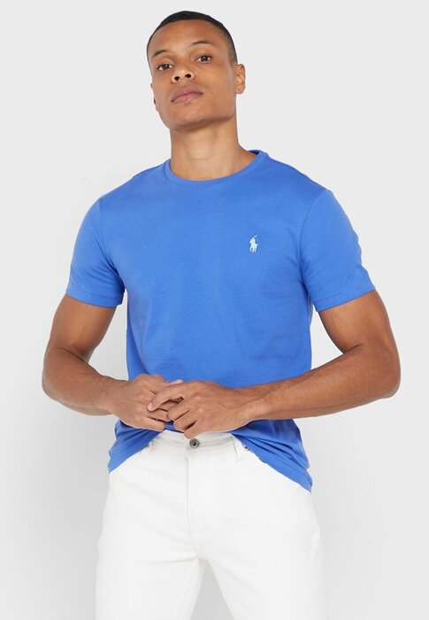Blue Men’s Ralph Lauren Essential Crew Neck T Shirts Blue Men’s Ralph Lauren Essential Crew Neck T Shirts