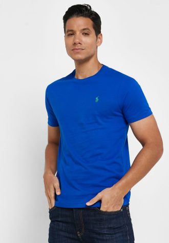 Blue Men’s Ralph Lauren Essential Crew Neck T Shirts Blue Men’s Ralph Lauren Essential Crew Neck T Shirts