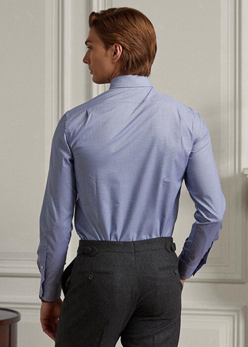 Blue Men’s Ralph Lauren Gingham Easy Care Twill Formal Shirts Blue Men’s Ralph Lauren Gingham Easy Care Twill Formal Shirts