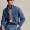 Blue Men’s Ralph Lauren Herringbone Twill Utility Jackets Blue Men’s Ralph Lauren Herringbone Twill Utility Jackets