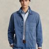 Blue Men’s Ralph Lauren Herringbone Twill Utility Jackets Blue Men’s Ralph Lauren Herringbone Twill Utility Jackets