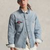 Blue Men’s Ralph Lauren Micro-Check Indigo Denim Jackets Blue Men’s Ralph Lauren Micro-Check Indigo Denim Jackets