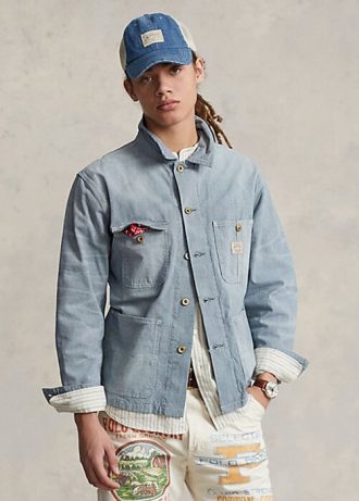 Blue Men’s Ralph Lauren Micro-Check Indigo Denim Jackets