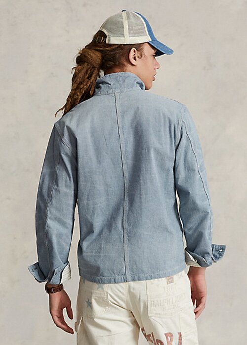 Blue Men’s Ralph Lauren Micro-Check Indigo Denim Jackets Blue Men’s Ralph Lauren Micro-Check Indigo Denim Jackets