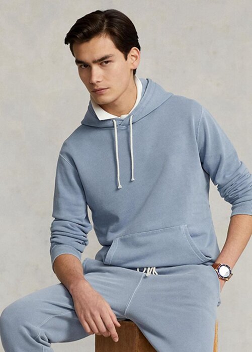 Blue Men’s Ralph Lauren Organic Cotton Fleece Hoodie Blue Men’s Ralph Lauren Organic Cotton Fleece Hoodie