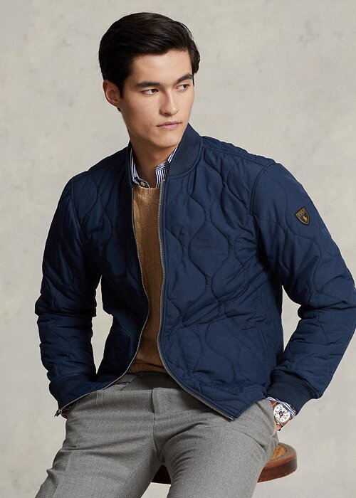 Blue Men’s Ralph Lauren Quilted Bomber Jackets Blue Men’s Ralph Lauren Quilted Bomber Jackets