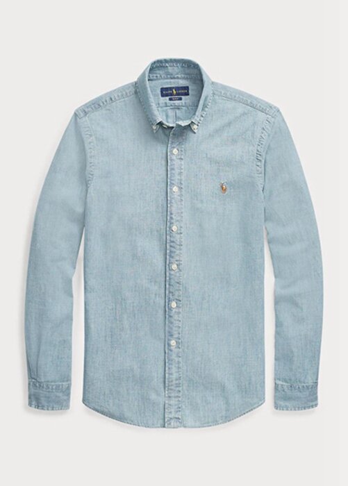Blue Men’s Ralph Lauren Slim Fit Chambray Shirts Blue Men’s Ralph Lauren Slim Fit Chambray Shirts