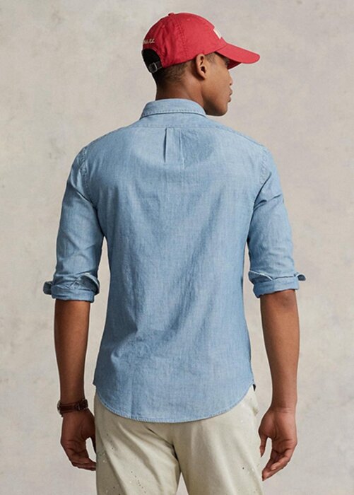 Blue Men’s Ralph Lauren Slim Fit Chambray Shirts Blue Men’s Ralph Lauren Slim Fit Chambray Shirts