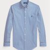 Blue Men’s Ralph Lauren Slim Fit Striped Stretch Poplin Formal Shirts Blue Men’s Ralph Lauren Slim Fit Striped Stretch Poplin Formal Shirts