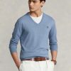 Blue Men’s Ralph Lauren Slim Fit Textured Cotton Jumper Sweaters Blue Men’s Ralph Lauren Slim Fit Textured Cotton Jumper Sweaters
