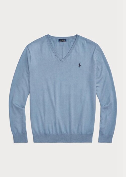 Blue Men’s Ralph Lauren Slim Fit Textured Cotton Jumper Sweaters Blue Men’s Ralph Lauren Slim Fit Textured Cotton Jumper Sweaters
