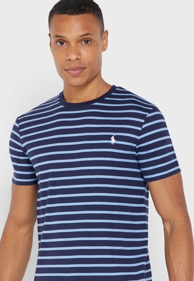Blue Men’s Ralph Lauren Striped Crew Neck T Shirts Blue Men’s Ralph Lauren Striped Crew Neck T Shirts