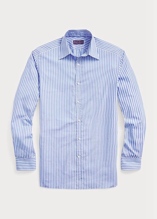 Blue Men’s Ralph Lauren Striped Poplin Formal Shirts Blue Men’s Ralph Lauren Striped Poplin Formal Shirts
