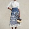 Blue / White Women’s Ralph Lauren Print Beaded Voile A-Line Skirts Blue / White Women’s Ralph Lauren Print Beaded Voile A-Line Skirts