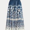 Blue / White Women’s Ralph Lauren Print Beaded Voile A-Line Skirts Blue / White Women’s Ralph Lauren Print Beaded Voile A-Line Skirts