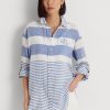 Blue / White Women’s Ralph Lauren Striped Oversize Linen Shirts Blue / White Women’s Ralph Lauren Striped Oversize Linen Shirts
