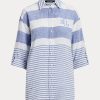 Blue / White Women’s Ralph Lauren Striped Oversize Linen Shirts Blue / White Women’s Ralph Lauren Striped Oversize Linen Shirts