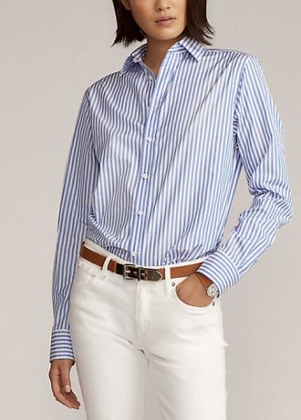 Blue Women’s Ralph Lauren Adrien Striped Cotton Shirts