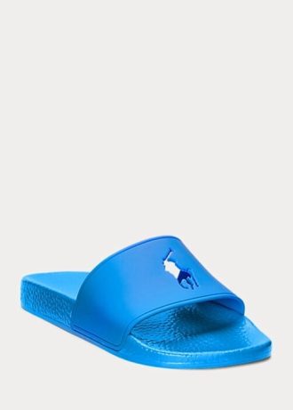 Blue Women’s Ralph Lauren Big Pony Slippers