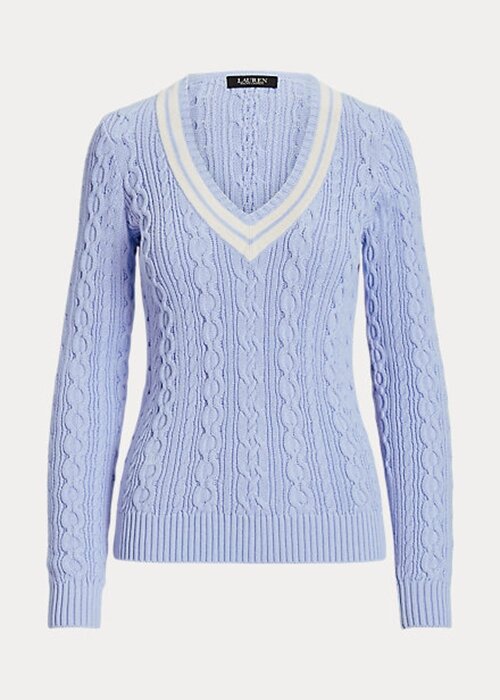 Blue Women’s Ralph Lauren Cable-Knit Cricket Sweaters Blue Women’s Ralph Lauren Cable-Knit Cricket Sweaters