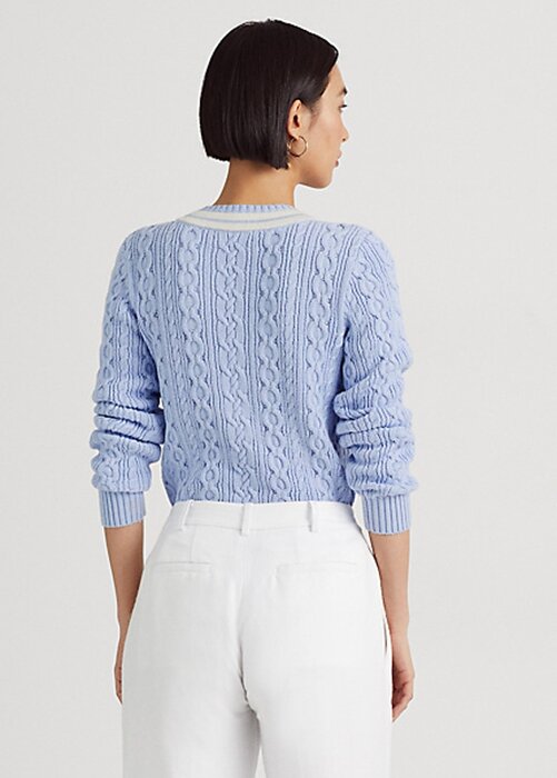 Blue Women’s Ralph Lauren Cable-Knit Cricket Sweaters Blue Women’s Ralph Lauren Cable-Knit Cricket Sweaters